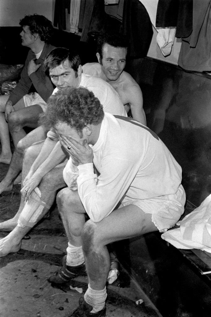 Leeds United’s Billy Bremner celebrating after scoring the winning goal, 1970.