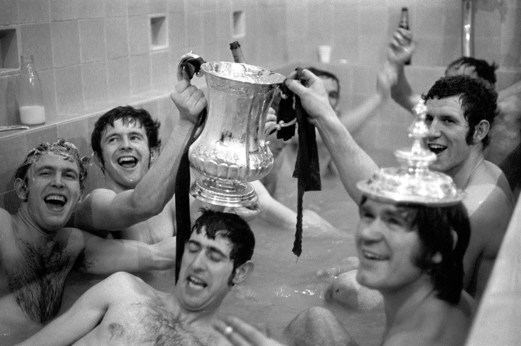 Chelsea’s David Webb celebrating after scoring the winning goal, 1970.