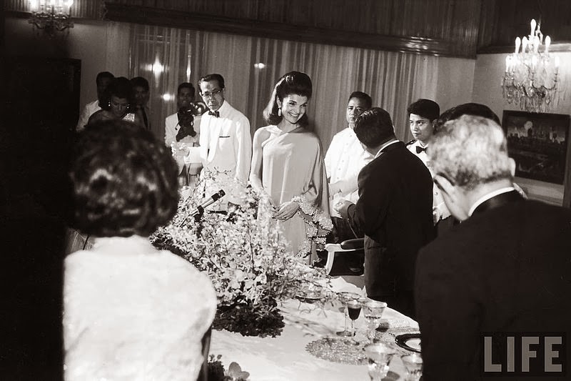 #6 Jackie Kennedy being entertained by Prince Norodon Sihanouk and his wife. 1967