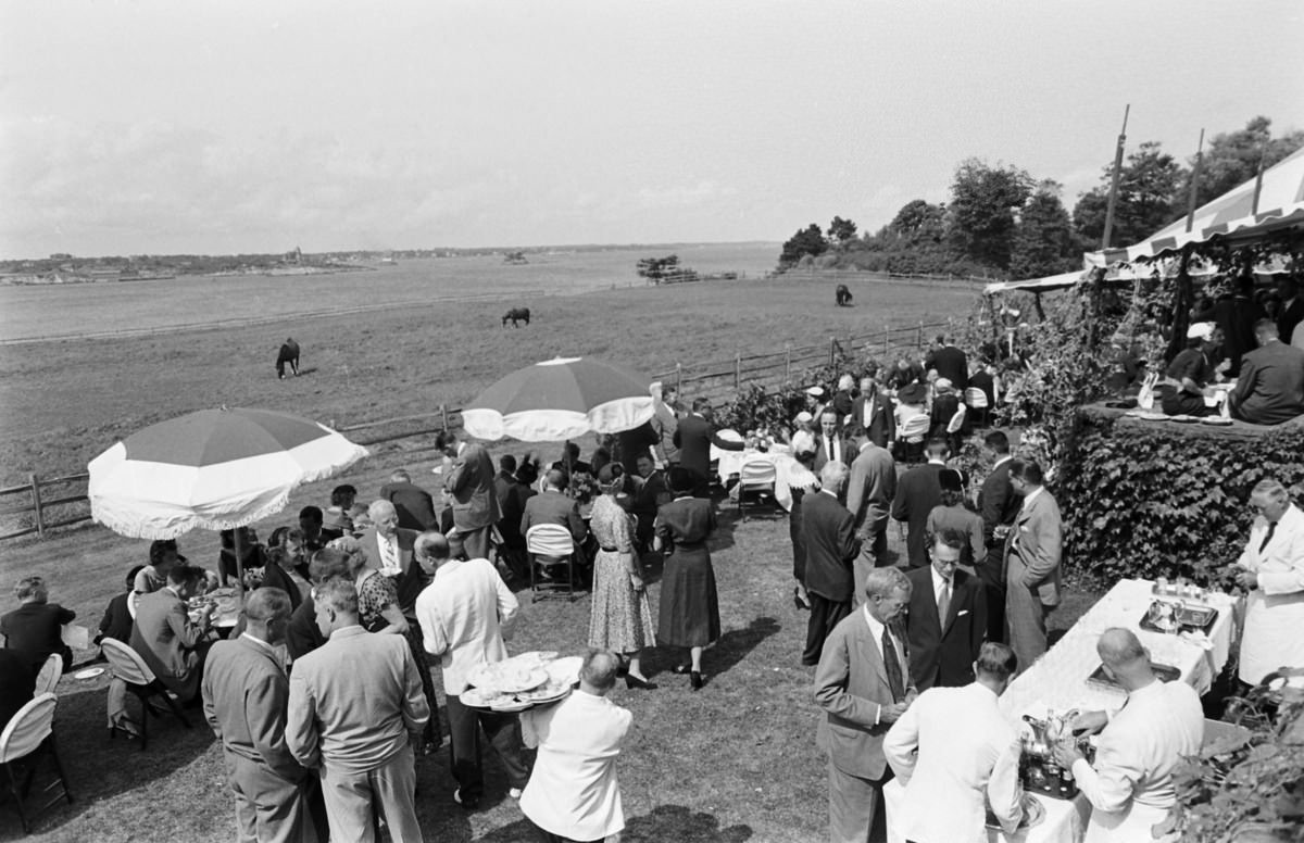 #17 Guests at the reception for John F. Kennedy and Jacqueline Kennedy, Newport, Rhode Island, 1953.