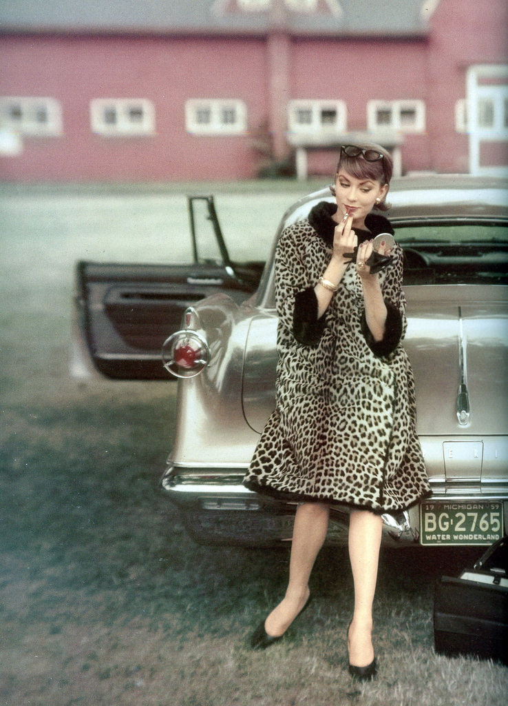 #3 Mary McLaughlin an Chrysler Le Baron, photo by John Rawlings, Vogue, October 1959