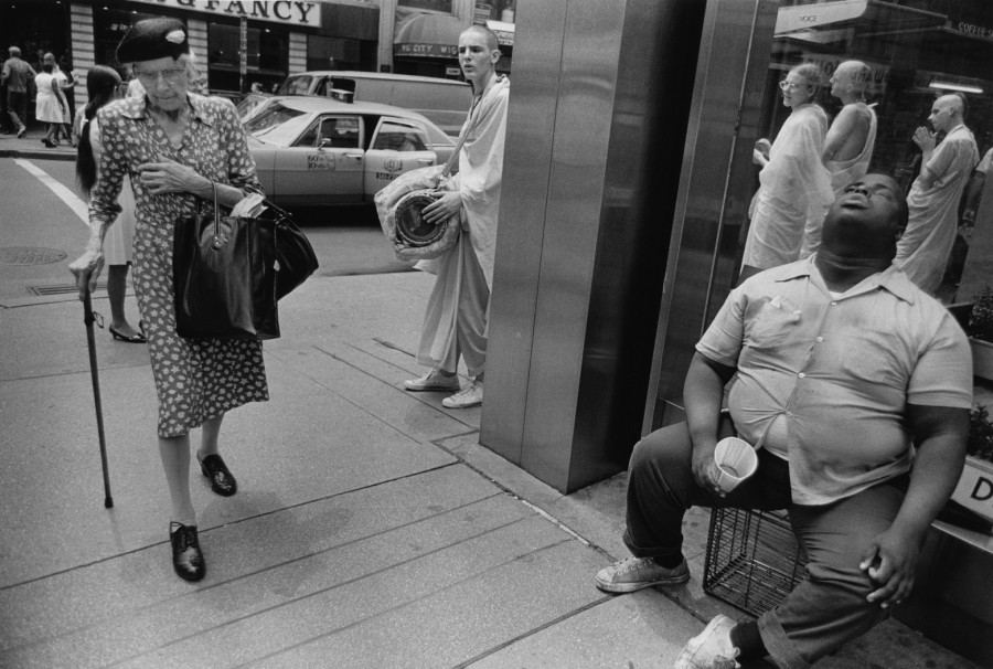 #21 Blind Man, Old Woman, Hari Krishnas, NYC, 1972