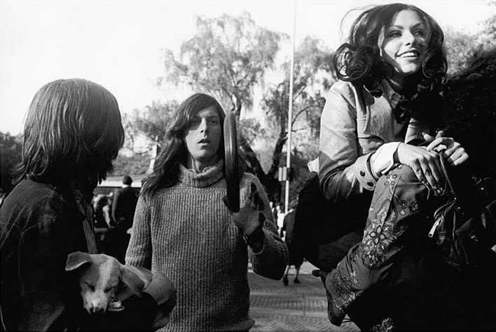 #40 Central Park, Group with Frisbee and Pup, NYC, 1969