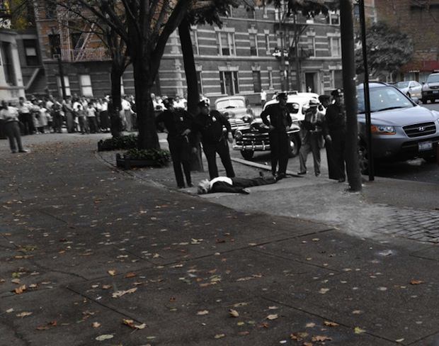 Detective Michael Dwyer seen here in Prospect Park after he committed suicide on Sunday July 30, 1950.