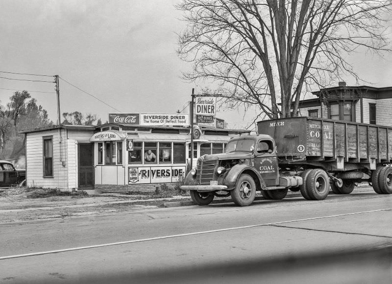 #37 This diner depends on the ‘truckers’ for its trade near Cortland, New York, 1941.