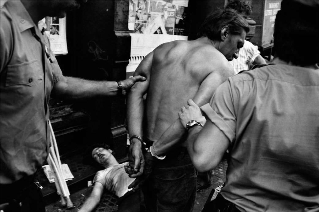 #9 The Bowery in the Lower East Side is full of drug addicts, alcoholics, and drug dealers; police make regular rounds, 1978.