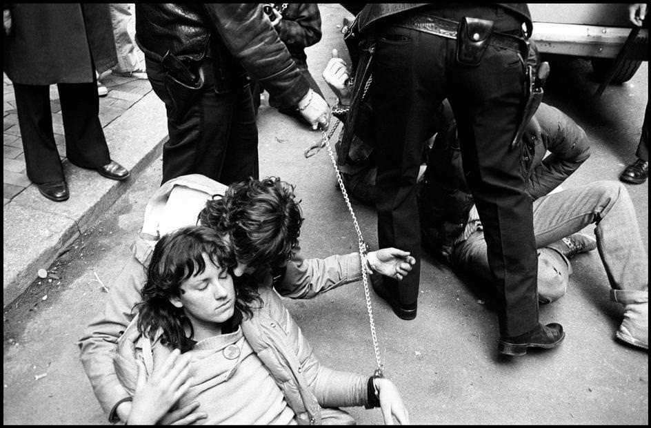 #95 Police arrest anti-war demonstrations, 1978.