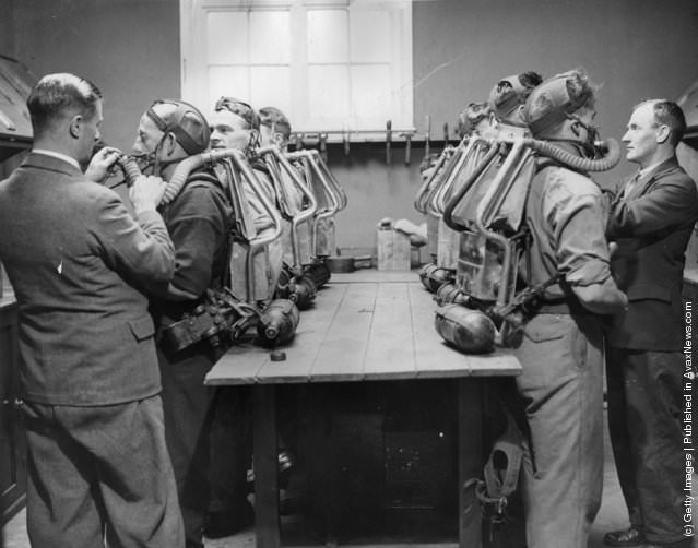 #3 A mine rescue brigade with breathing apparatus, 1934.