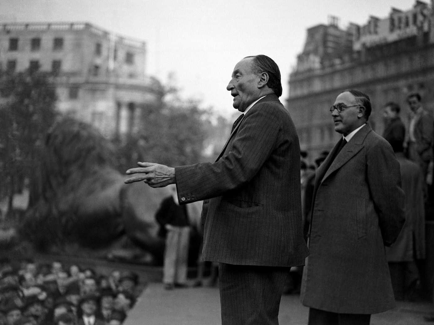 #19 Ben Tillett addressing a protest against Japanese aggression in China in Trafalgar Square, 1937.