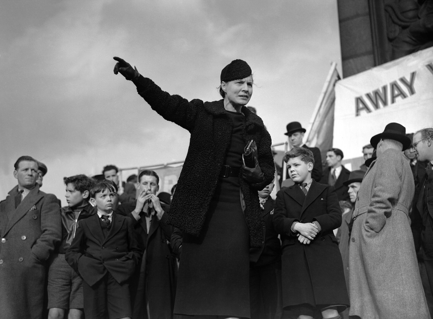 #21 Dr. Edith Summerskill addressing a protest against the betrayal of Spanish democracy in Trafalgar Square, 1939.