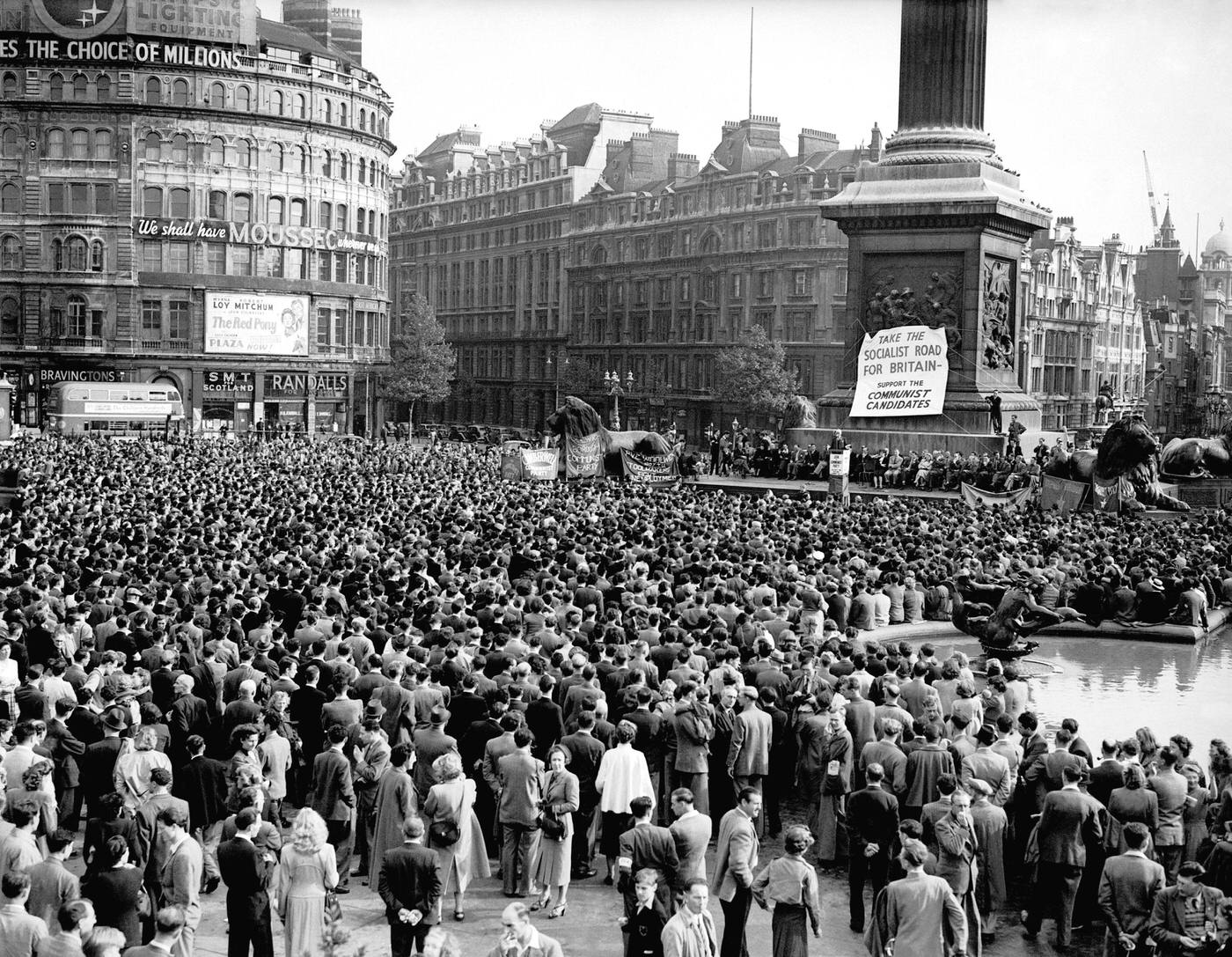 #30 Willie Gallacher launching his party’s election campaign in Trafalgar Square, 1949.