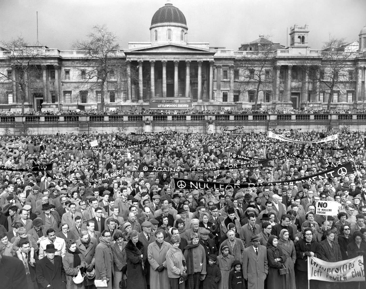 #35 Anti-nuclear protestors gather in Trafalgar Square for a protest march, 2004.
