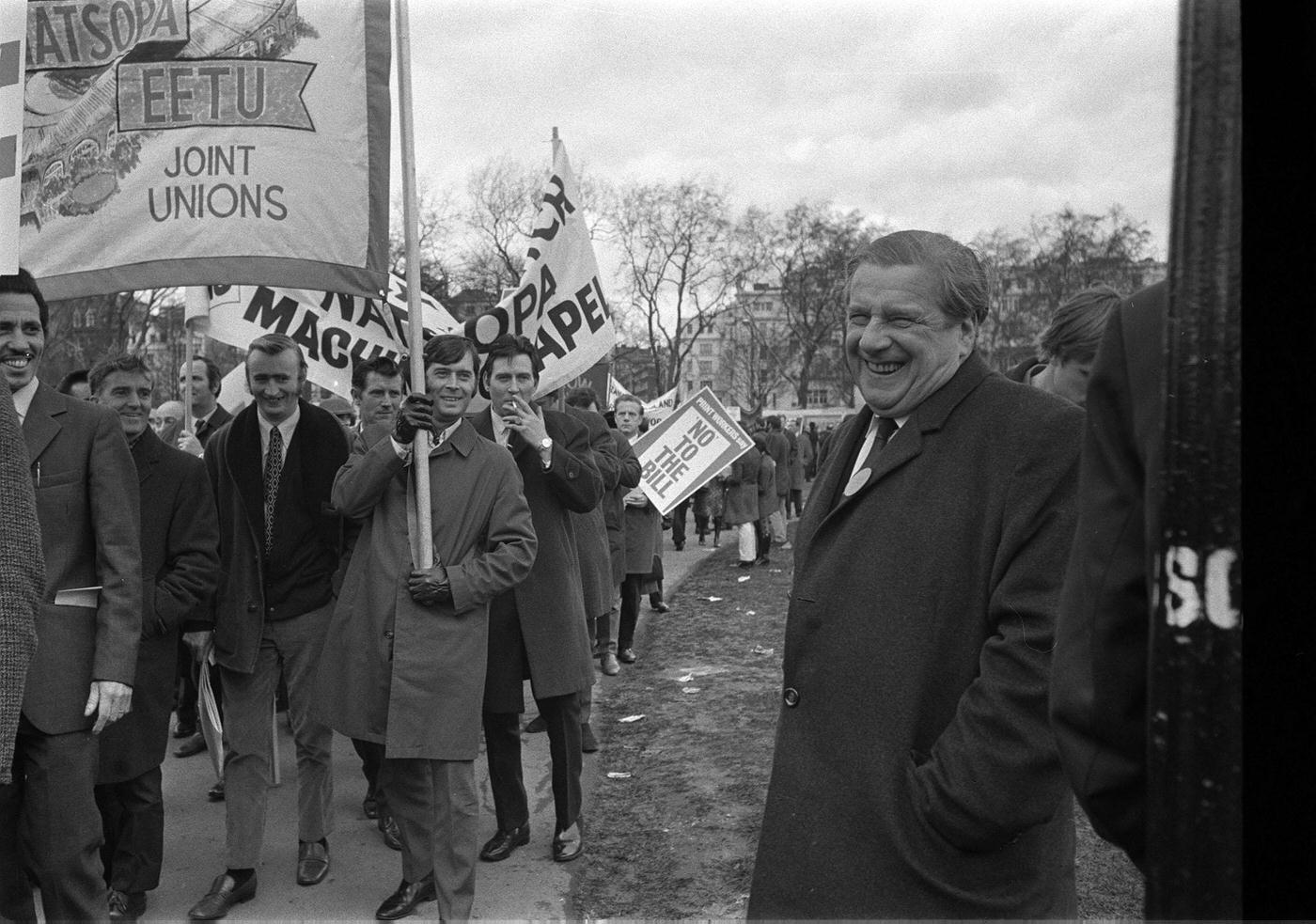#54 A TUC march from Speaker’s Corner to Trafalgar Square against the Industrial Relations Bill, 1971.