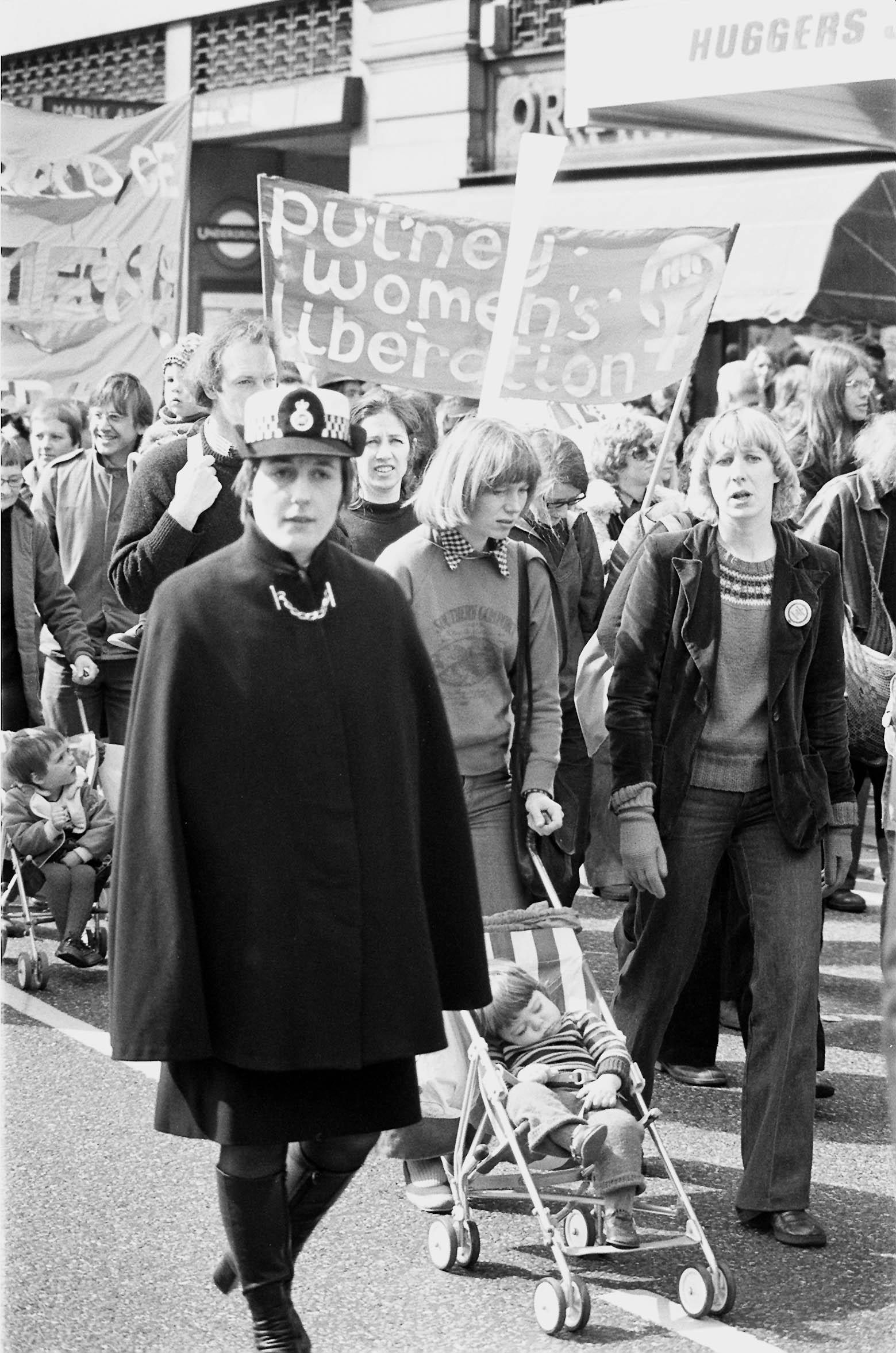 #59 Supporters of the National Abortion Campaign marching to Trafalgar Square, 1976.