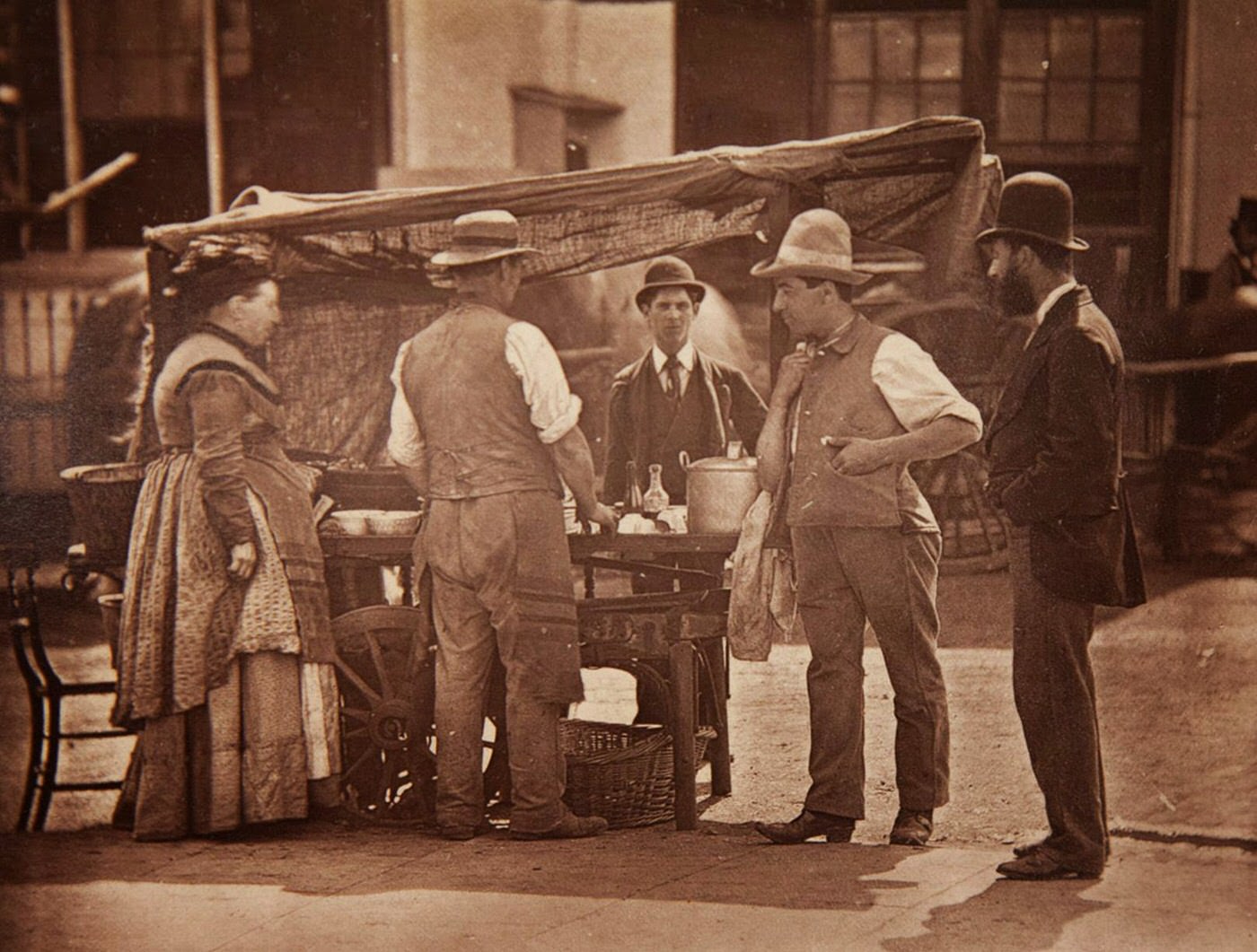 #123 The seller of shellfish.
