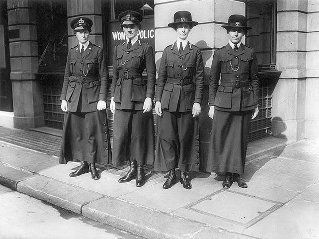 Members of the women’s police service during World War I.