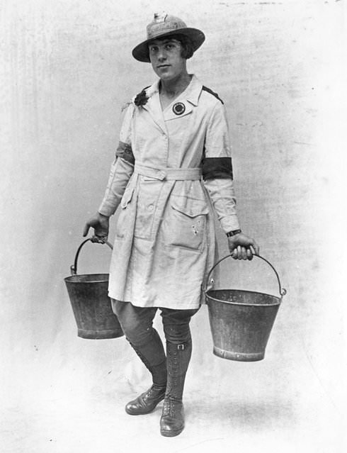 A member of the Women’s Land Army in WWI, 1916.