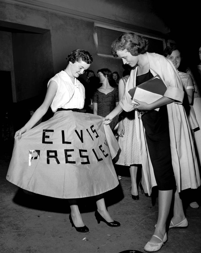 A fan at Elvis’ concert at Ellis Auditorium, 1956.