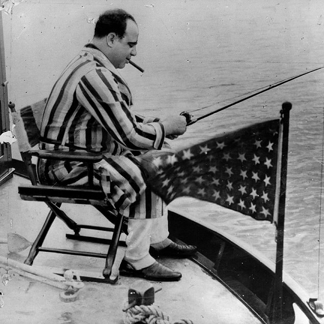 #7 Al Capone fishing in Florida, 1930.