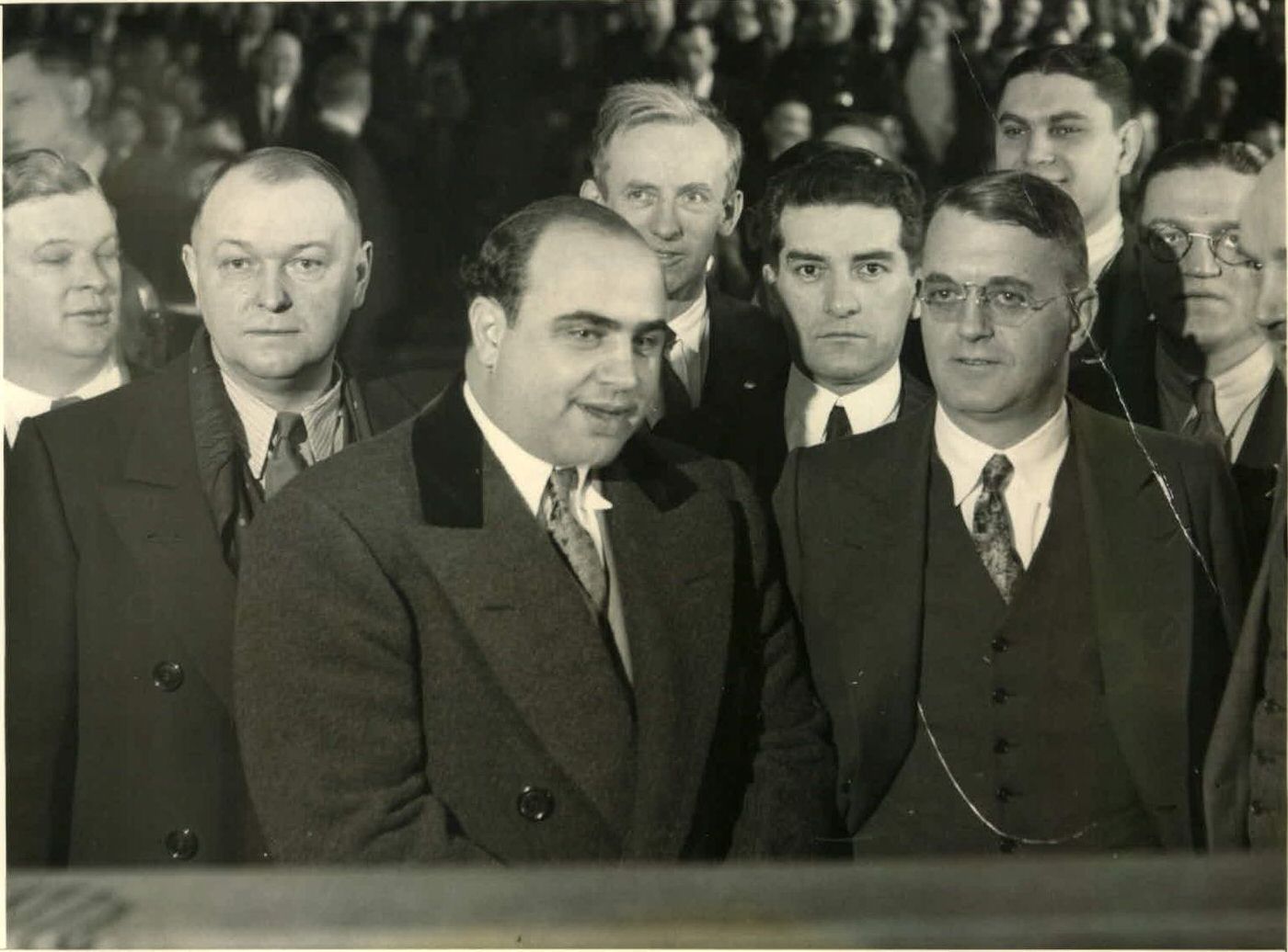 #9 Al Capone on trial for income tax evasion and violating the Volstead Act, 1931.