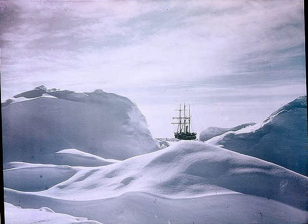 #15 Glimpse of the Ship [‘Endurance’] through Hummocks, 1915.