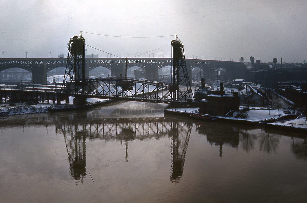 #18 Eagle street bridge in Cleveland, Ohio, 1962.