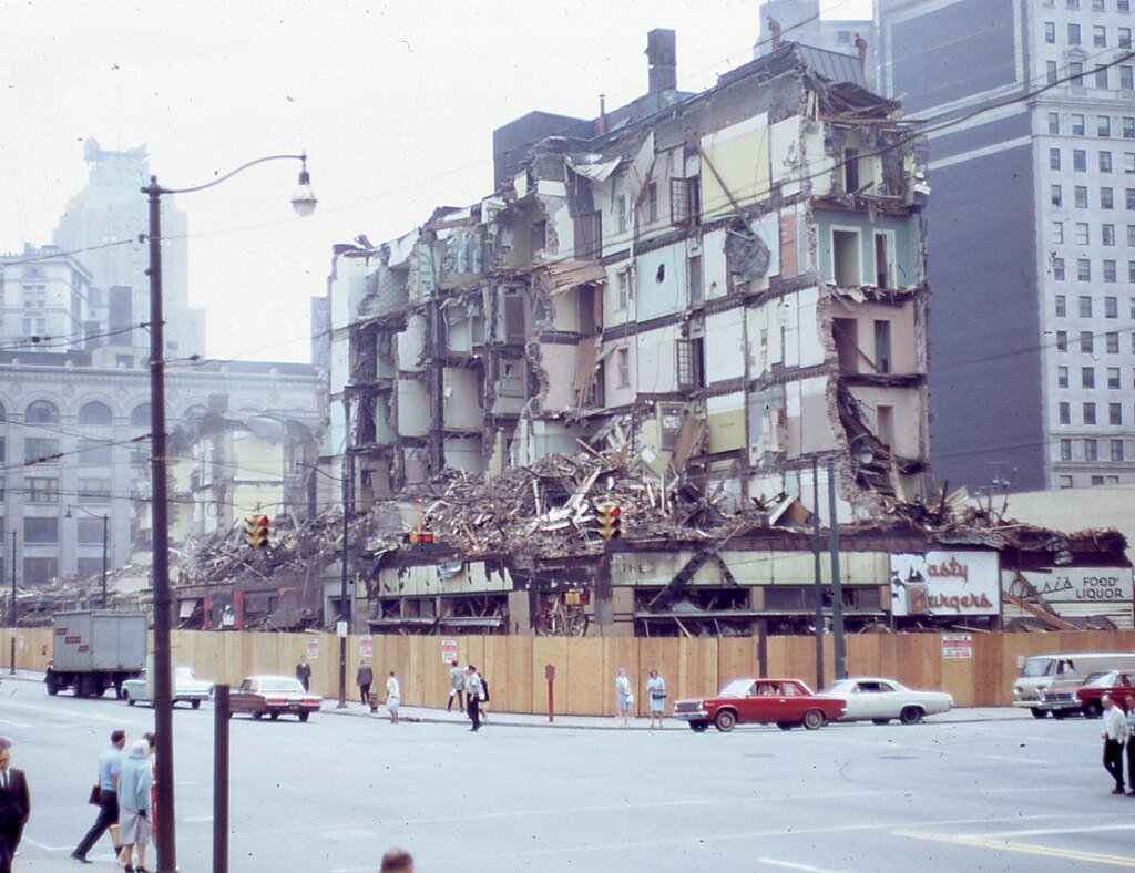 #22 Ellington apartments razed in Cleveland, Ohio, 1967.
