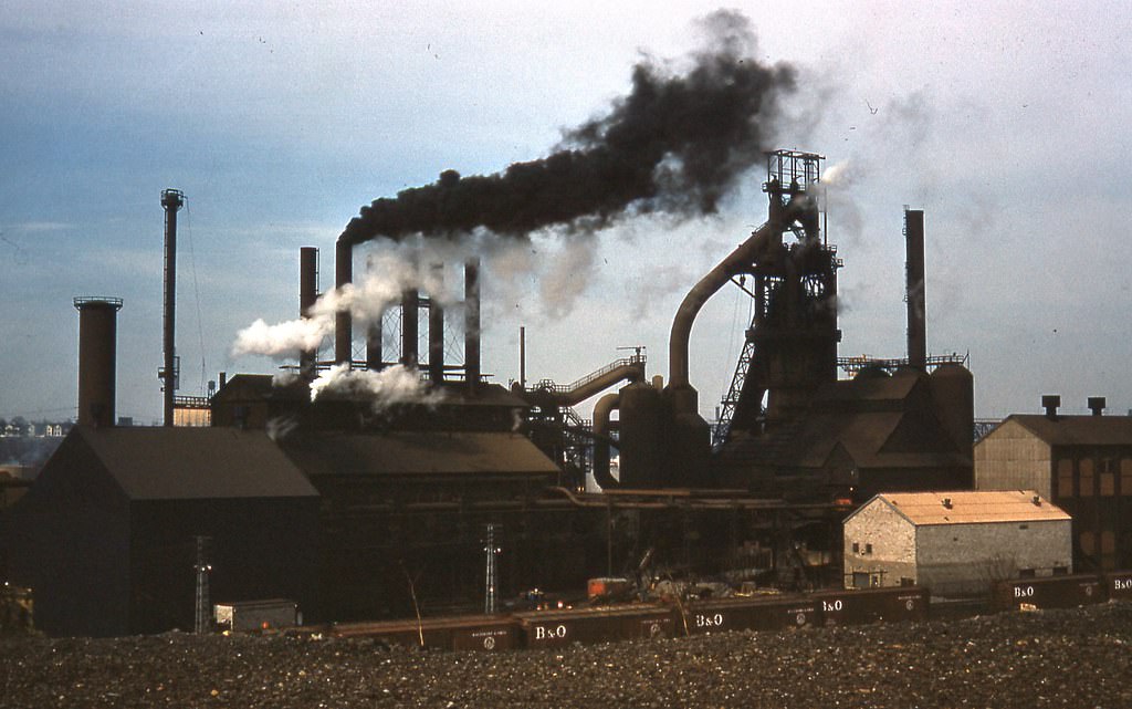#64 Steel mill in Cleveland, Ohio, 1961.