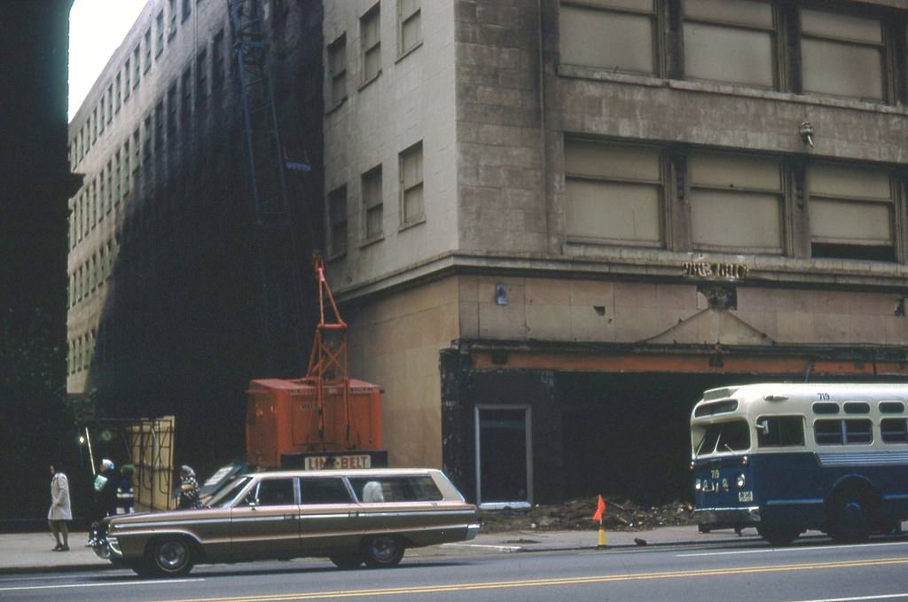 #66 Sterling Linder Davis about to be razed, 1968.
