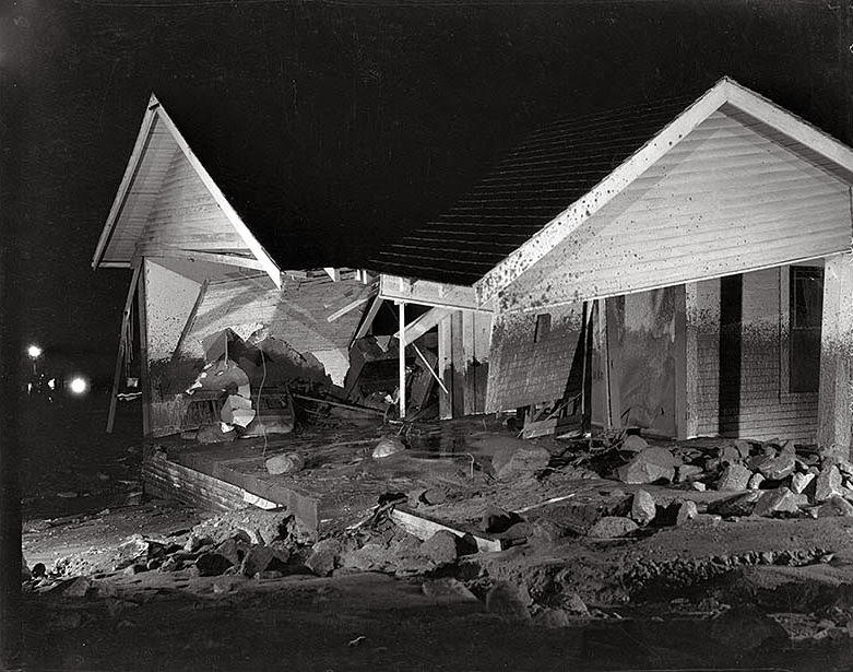 #15 Oct. 18, 1934: Severely damaged home at Sunset Avenue near Florencita Street in Montrose.