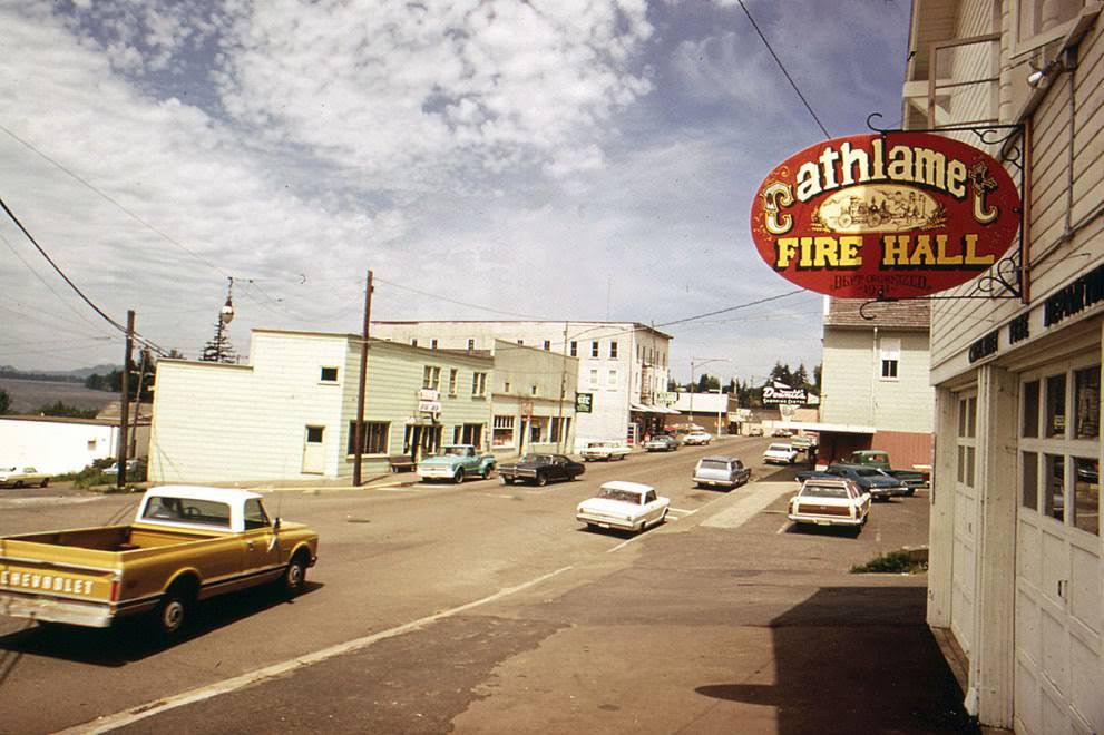 #15 The town of Cathlamet, Washington, on the Columbia River, 1973.