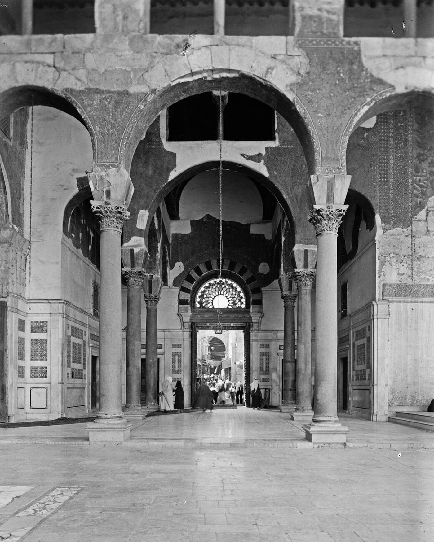#38 Entrance from the courtyard of the Ommayad Mosque in Damascus, 1940s.