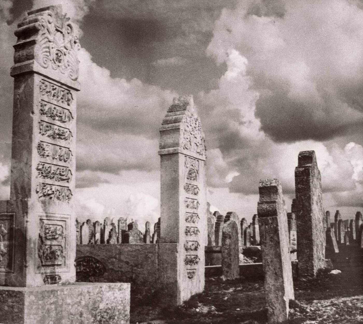 #55 Gravestones in a cemetery in Aleppo, Syria, 1943.