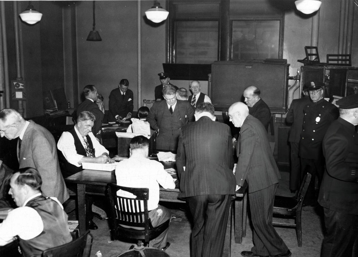 #23 A recount is underway at Boston City Hall over the congressional election in District 10 between William A. Carey and Christian A. Herter, 1942.