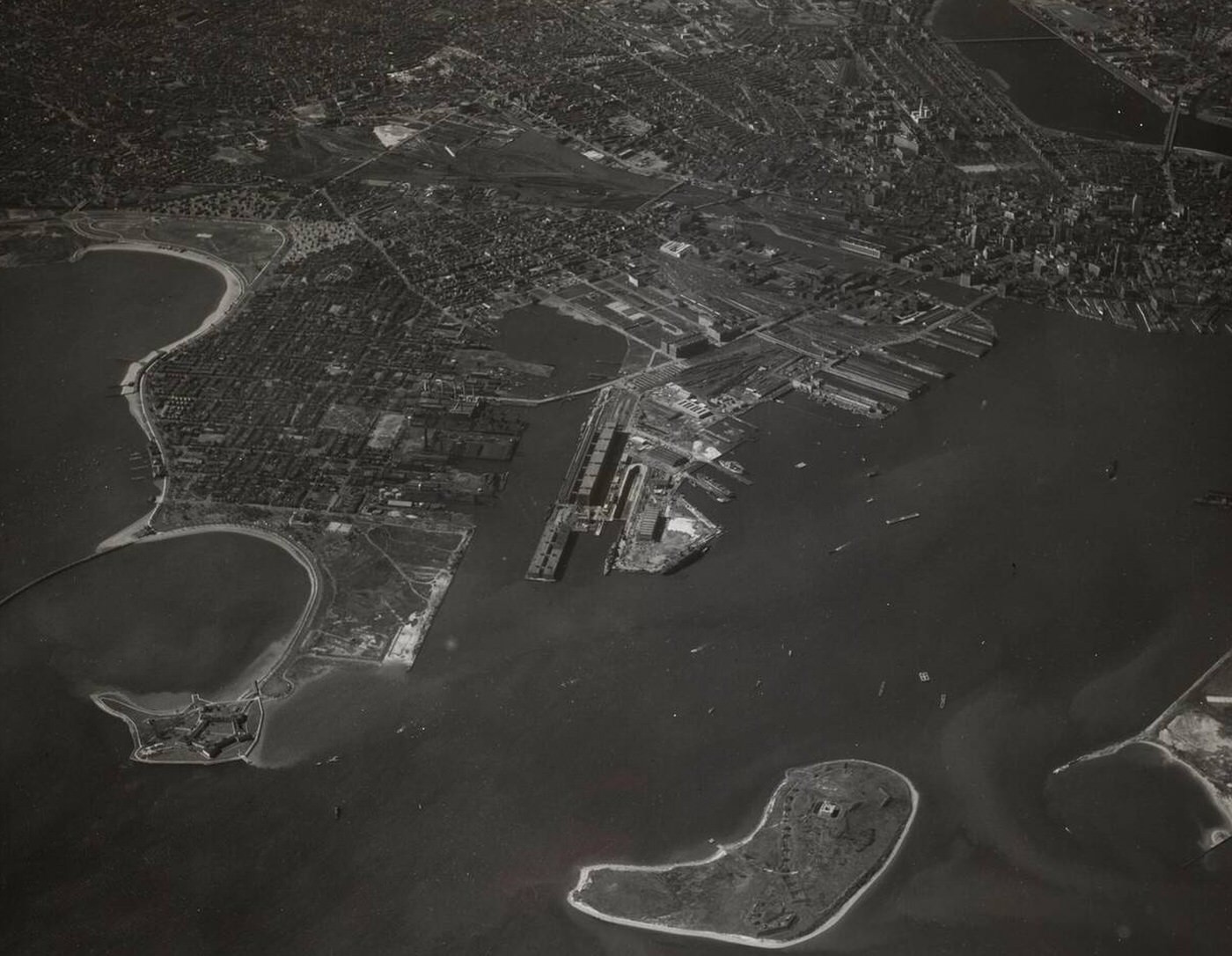 #58 View from East at 10,000 Feet, Navy Yard Annex, South Boston, 1940s.
