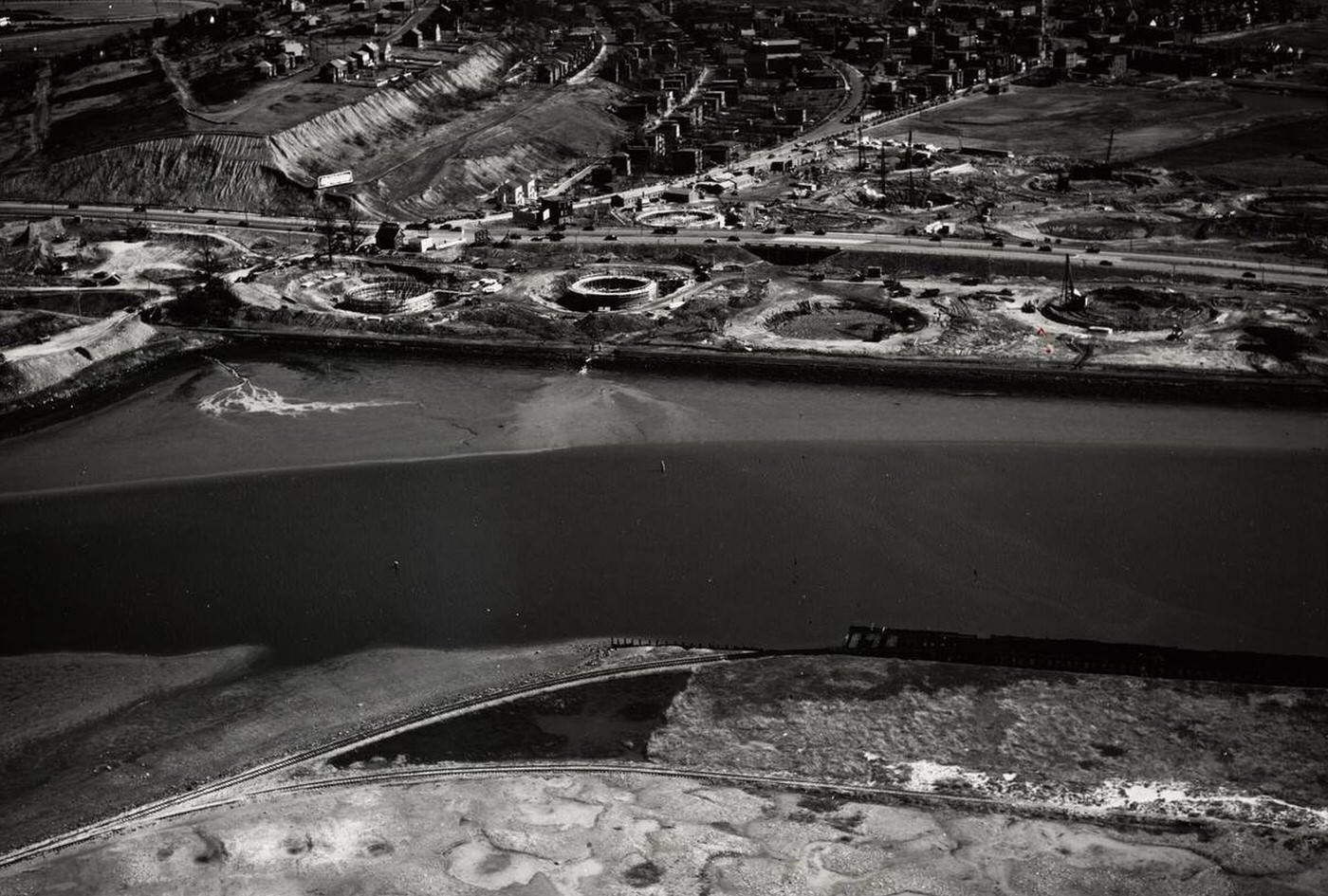 #63 Oil Storage and Shoreline, Chelsea Creek, East Boston, 1940s.