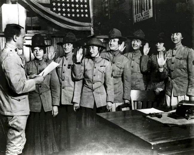 #5 Some of the first women sworn into the US Marine Corps, 1918.