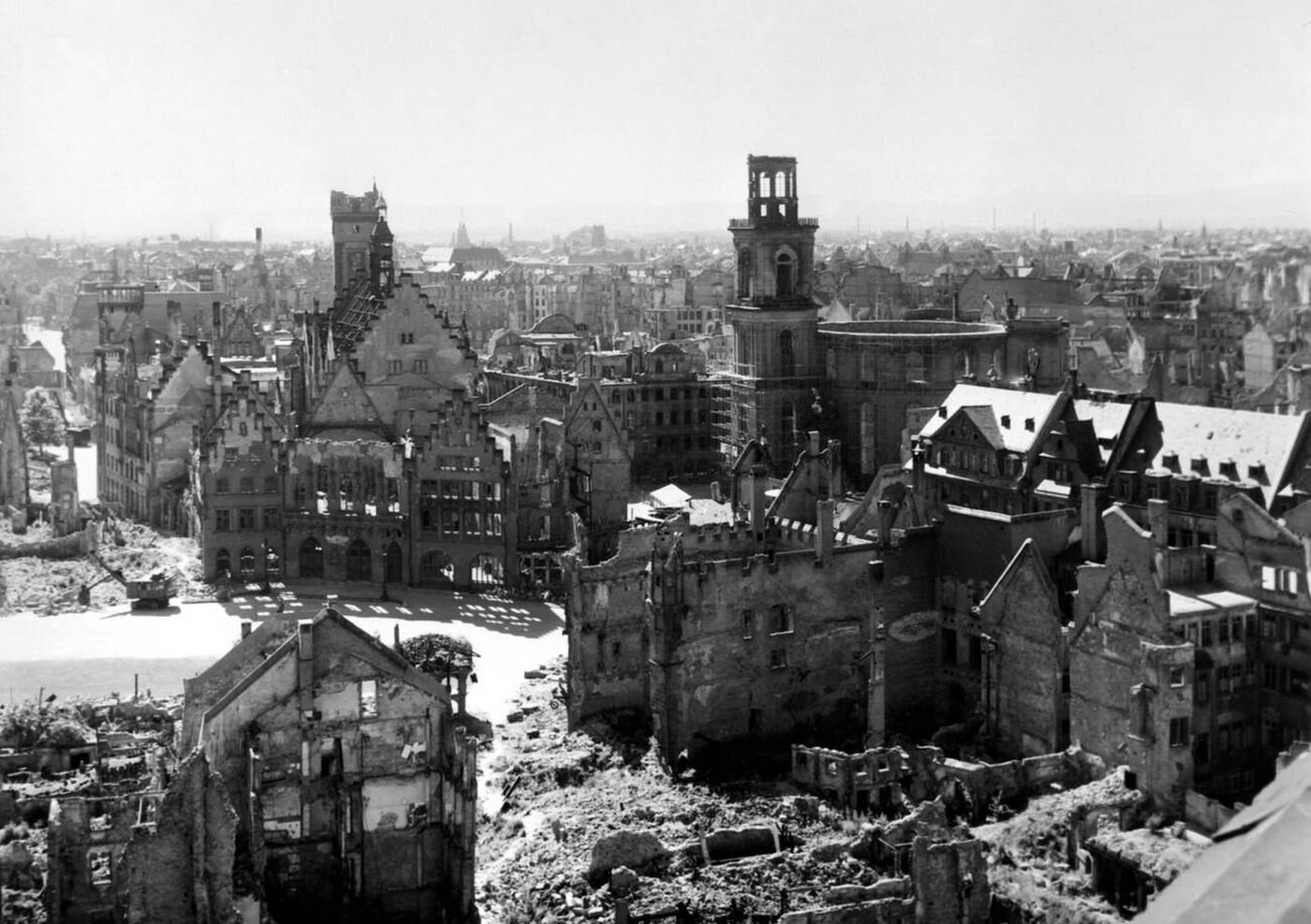 Destroyed Frankfurt on the Main, 1945.