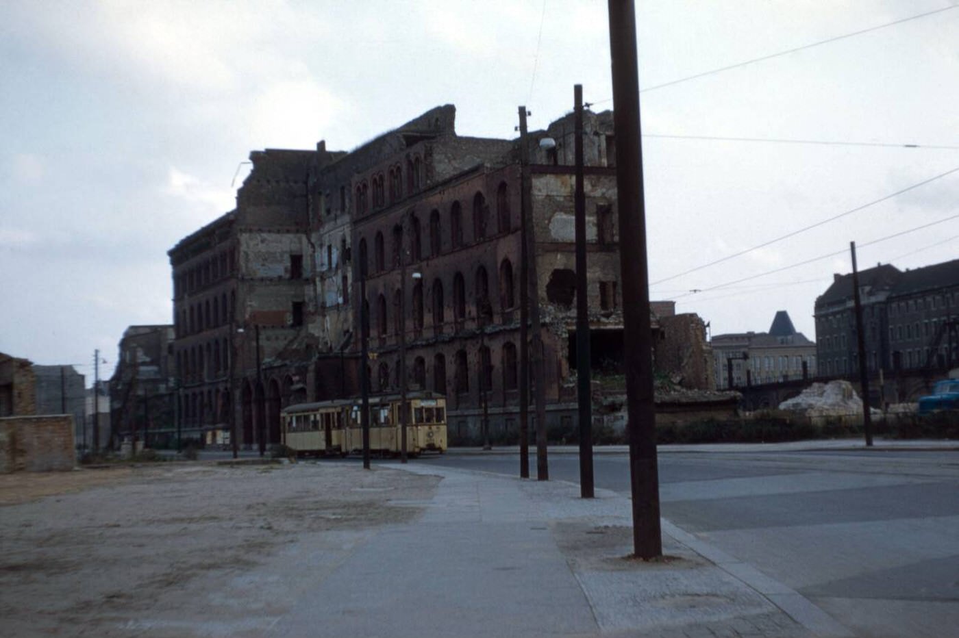 The deserted and partly destroyed city of Berlin after World War II, 1958.