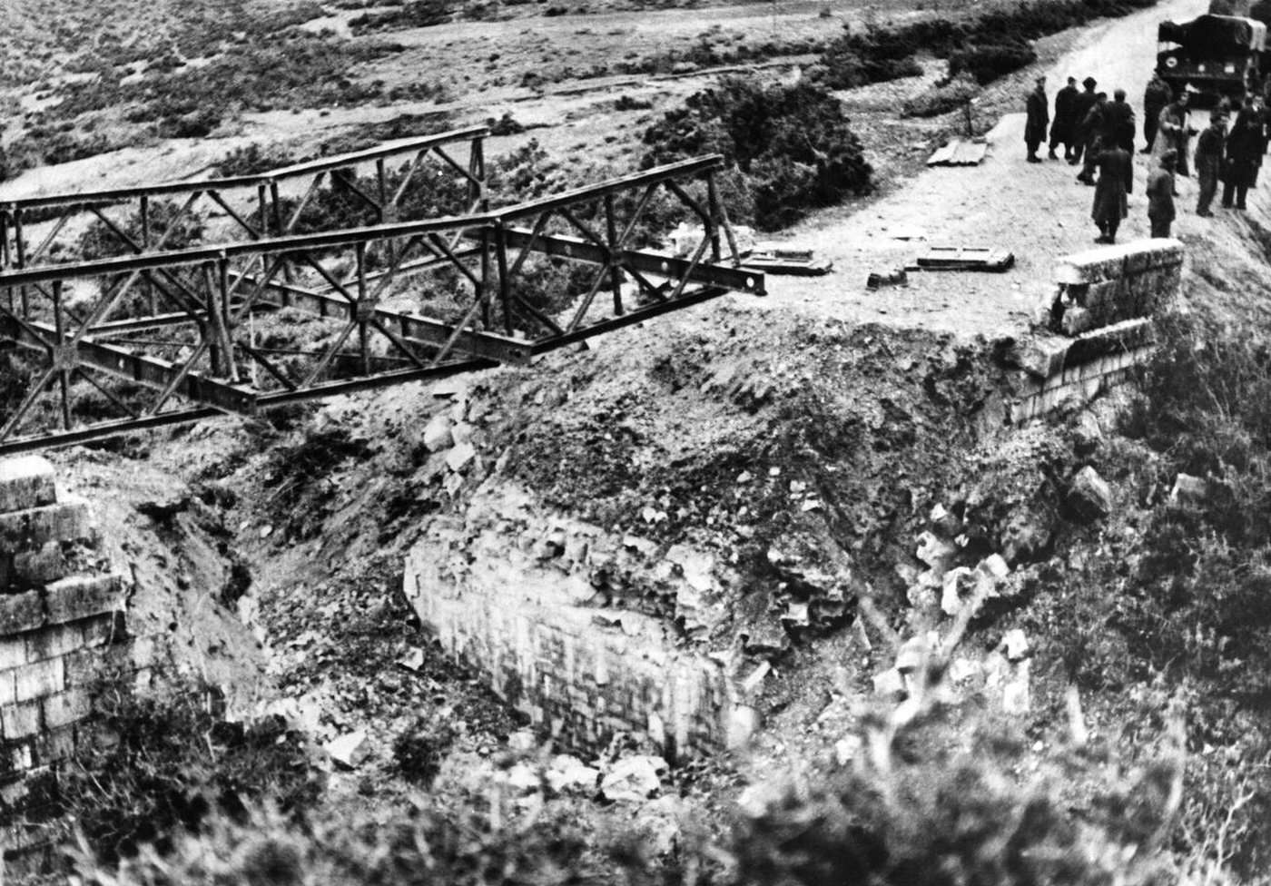 #31 Blown up bridge between Joannina and Konitsa by the Democratic Army, Greek Civil War, 1948.