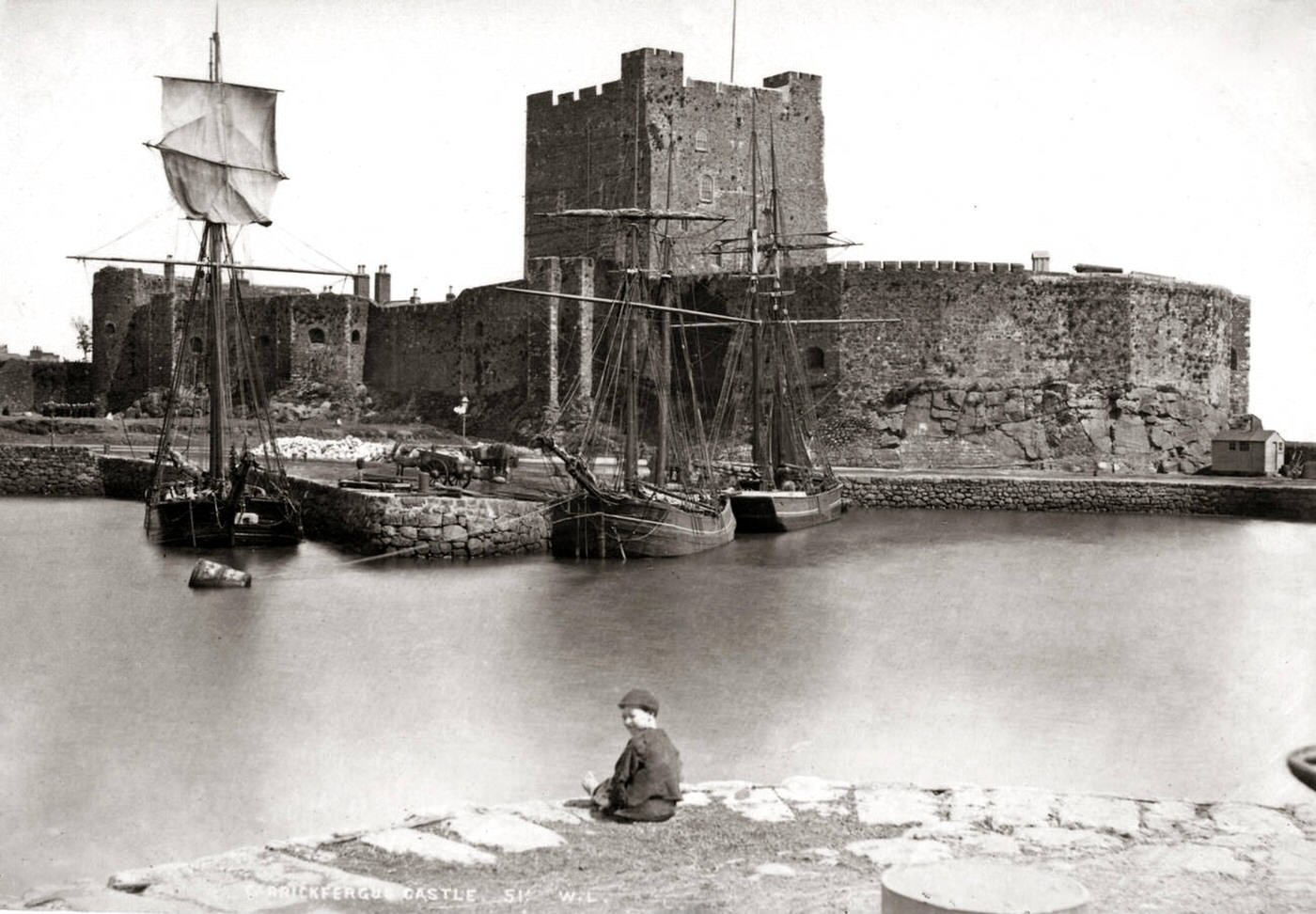 #46 Carrickfergus Castle, Antrim, Northern Ireland, 1880s.