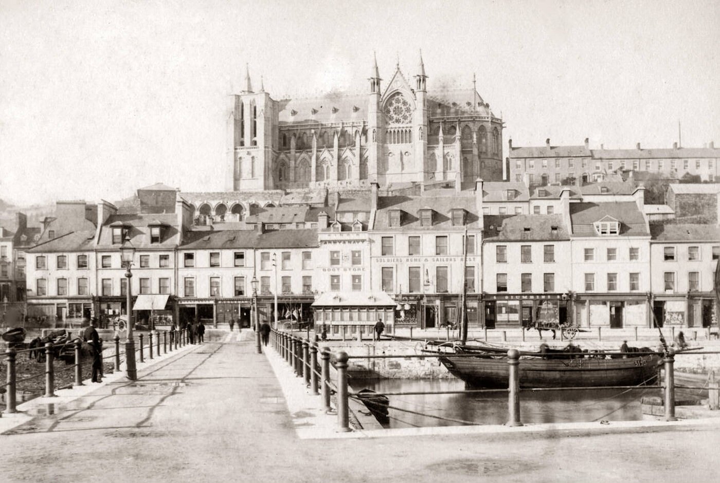 #47 Cathedral, and docks Cobh (Queenstown), Ireland, 1890.
