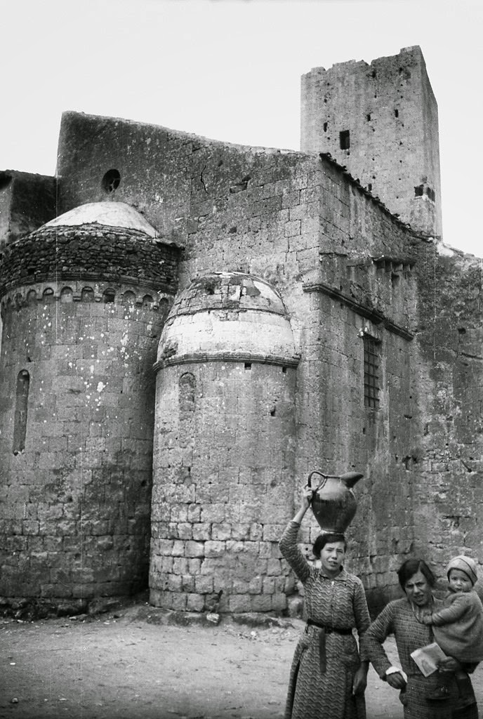 People at San Martino Church, Tarquinia, Italy, 1930s