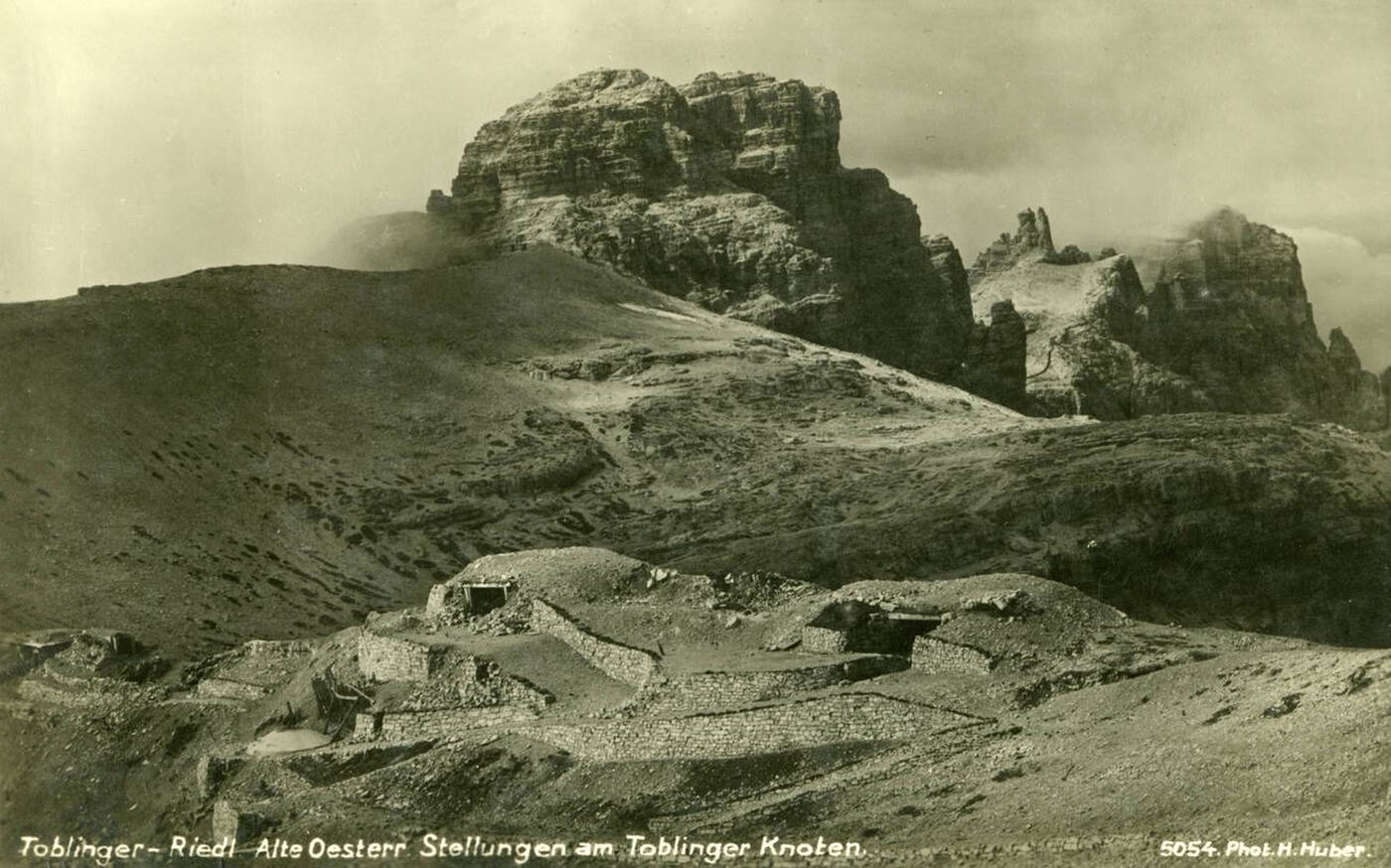 #77 Austrian fortification from First World War at Toblinger Knot, South Tyrol, Italy, 1930s.