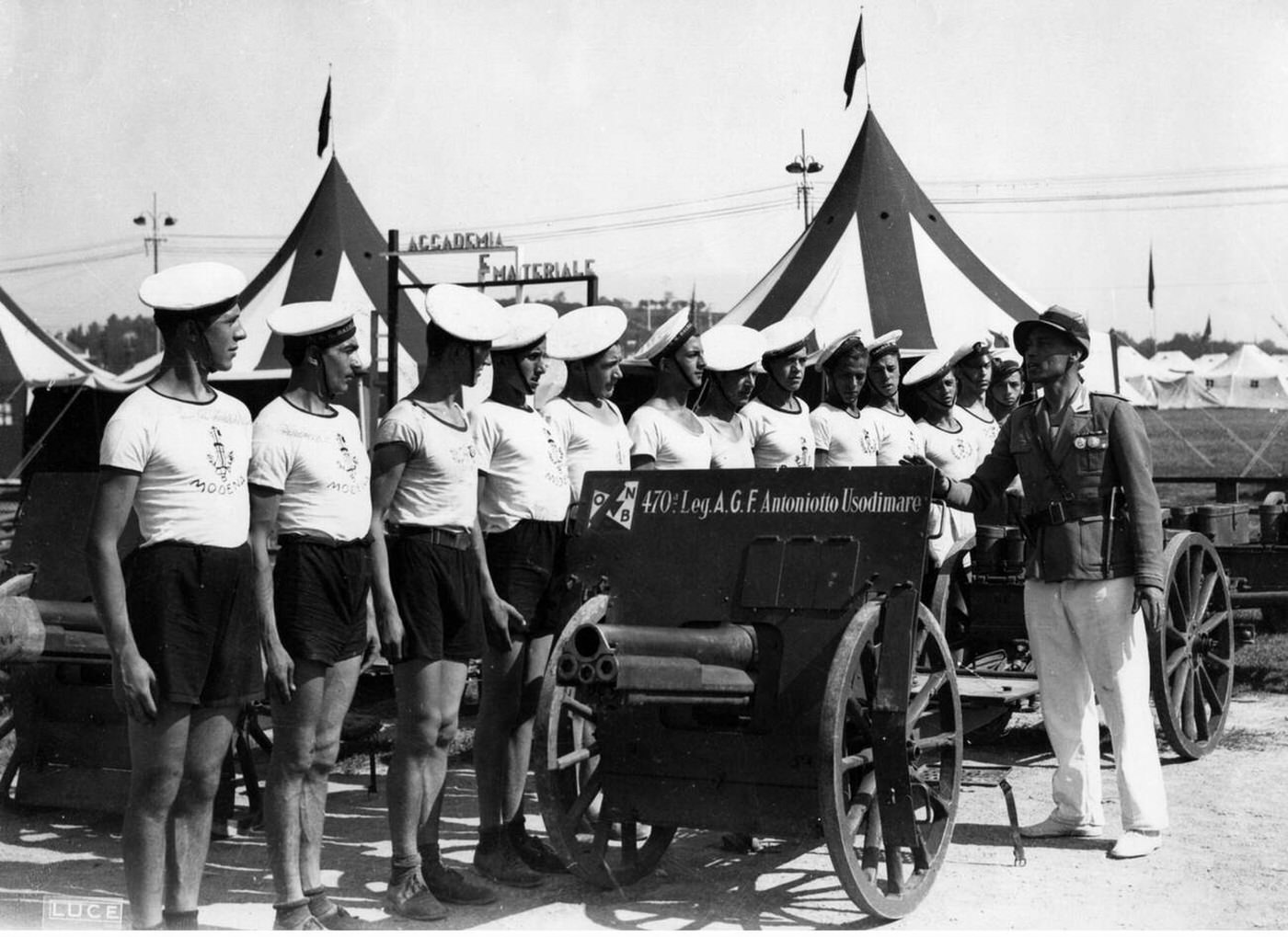#84 Members of the Italian Fascist youth organization Opera Nazionale Balilla during their premilitary training, Italy, 1930s.