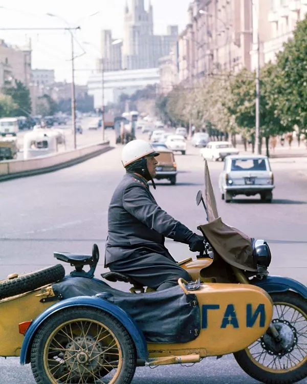Soviet traffic policeman, 1972.