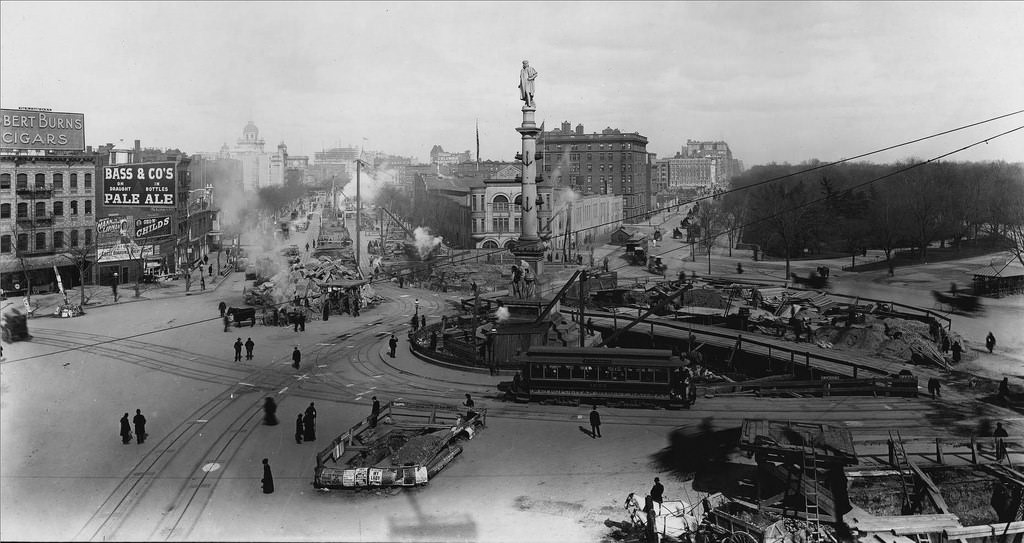 #13 Construction at Columbus Circle, 1895