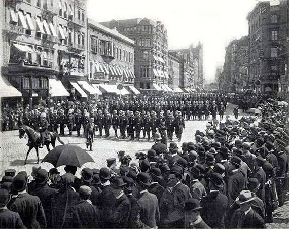 #48 Police Parade, Bowler Hats, Hardly Any Women, 1899