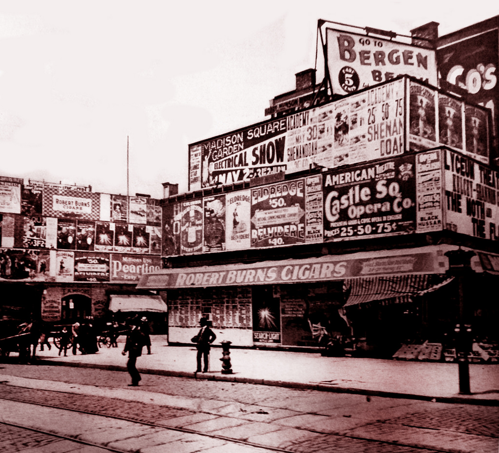 #9 Billboards on 42nd Street at Broadway, Times Square, 1898