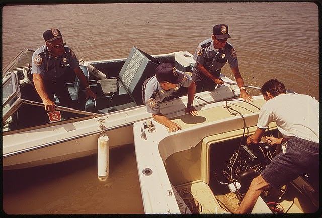 #43 Ohio River Police Patrol Help A Man Start His Boat, June 1972